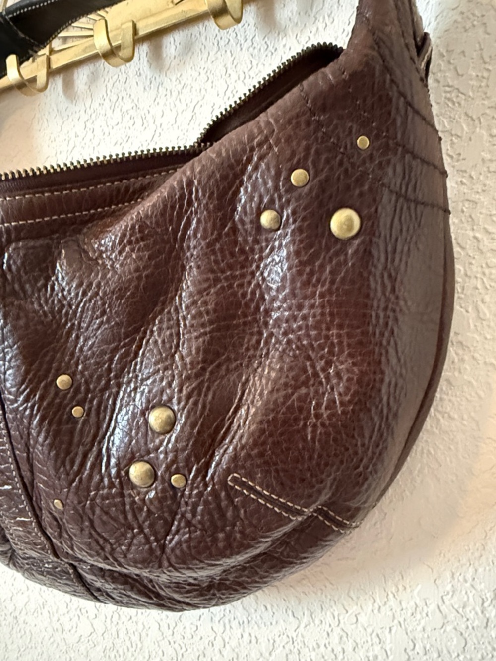 Vintage Y2K Authentic Coach SoHo Boho Studded Leather Hobo Bag - Picture 3 of 16